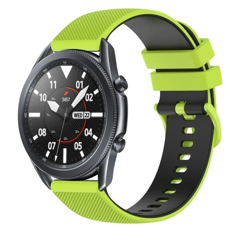 22 mm kariertes, zweifarbiges Silikon-Uhrenarmband, für Samsung Galaxy Watch3 45 mm, Samsung Galaxy Watch 46 mm, Samsung Gear S3 Classic, Samsung Gear S3 Frontier