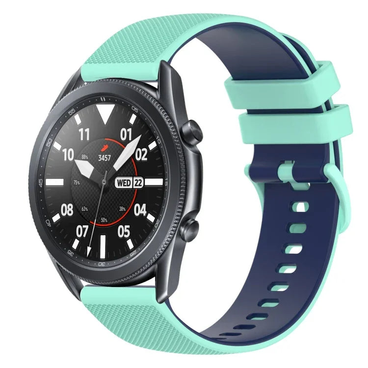 22 mm kariertes, zweifarbiges Silikon-Uhrenarmband, für Samsung Galaxy Watch3 45 mm, Samsung Galaxy Watch 46 mm, Samsung Gear S3 Classic, Samsung Gear S3 Frontier