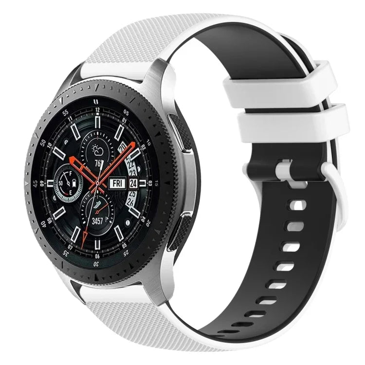 22 mm kariertes, zweifarbiges Silikon-Uhrenarmband, für Samsung Galaxy Watch3 45 mm, Samsung Galaxy Watch 46 mm, Samsung Gear S3 Classic, Samsung Gear S3 Frontier
