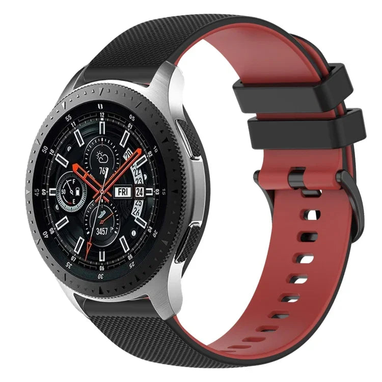 22 mm kariertes, zweifarbiges Silikon-Uhrenarmband, für Samsung Galaxy Watch3 45 mm, Samsung Galaxy Watch 46 mm, Samsung Gear S3 Classic, Samsung Gear S3 Frontier