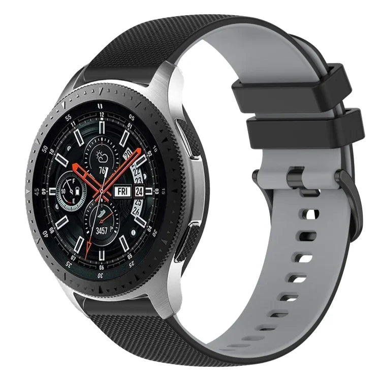 22 mm kariertes, zweifarbiges Silikon-Uhrenarmband, für Samsung Galaxy Watch3 45 mm, Samsung Galaxy Watch 46 mm, Samsung Gear S3 Classic, Samsung Gear S3 Frontier