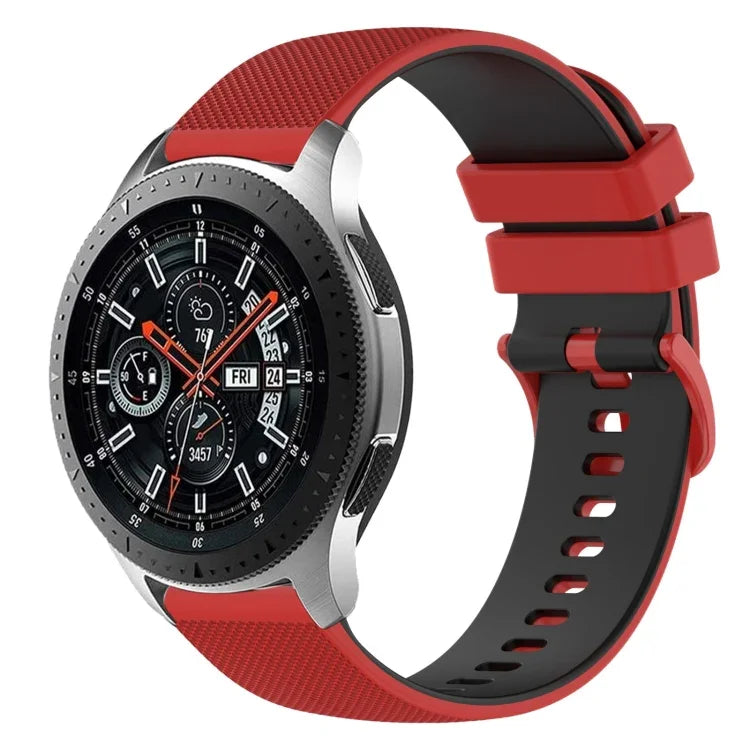 22 mm kariertes, zweifarbiges Silikon-Uhrenarmband, für Samsung Galaxy Watch3 45 mm, Samsung Galaxy Watch 46 mm, Samsung Gear S3 Classic, Samsung Gear S3 Frontier