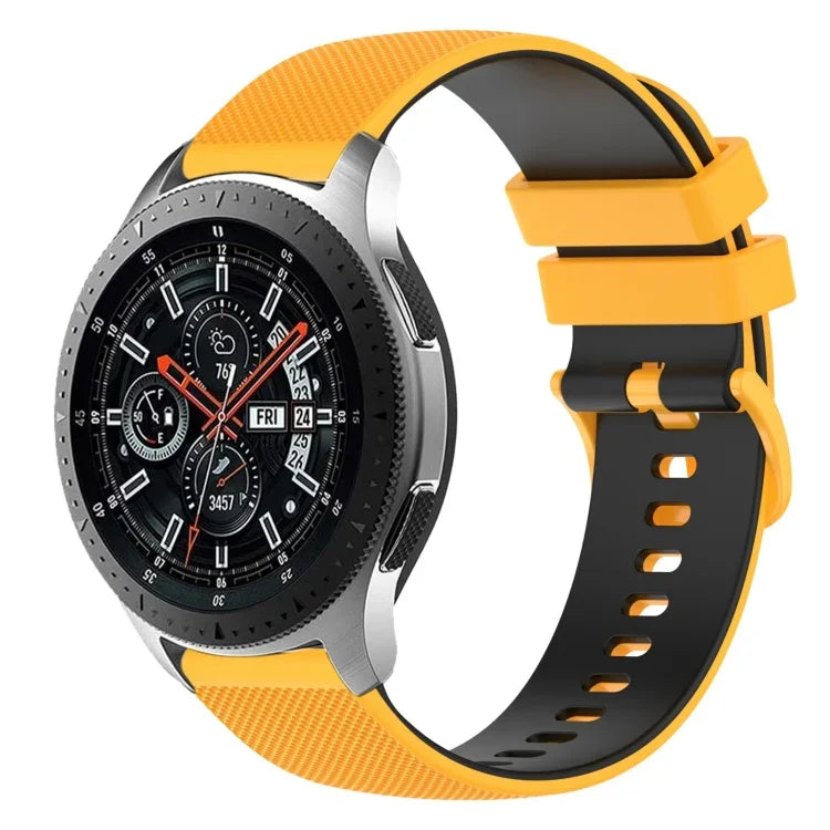 22 mm kariertes, zweifarbiges Silikon-Uhrenarmband, für Samsung Galaxy Watch3 45 mm, Samsung Galaxy Watch 46 mm, Samsung Gear S3 Classic, Samsung Gear S3 Frontier