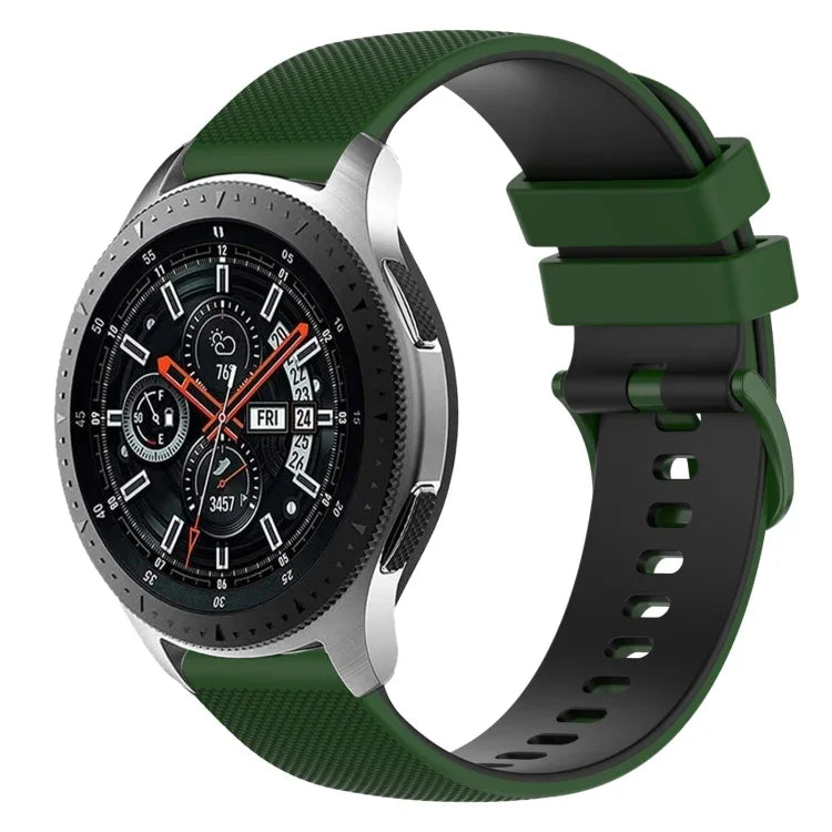 22 mm kariertes, zweifarbiges Silikon-Uhrenarmband, für Samsung Galaxy Watch3 45 mm, Samsung Galaxy Watch 46 mm, Samsung Gear S3 Classic, Samsung Gear S3 Frontier