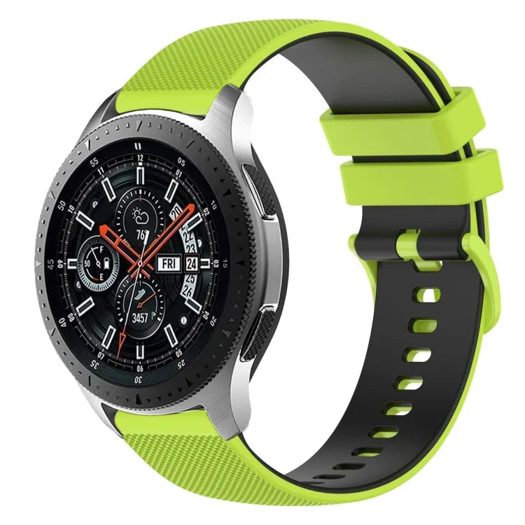 22 mm kariertes, zweifarbiges Silikon-Uhrenarmband, für Samsung Galaxy Watch3 45 mm, Samsung Galaxy Watch 46 mm, Samsung Gear S3 Classic, Samsung Gear S3 Frontier