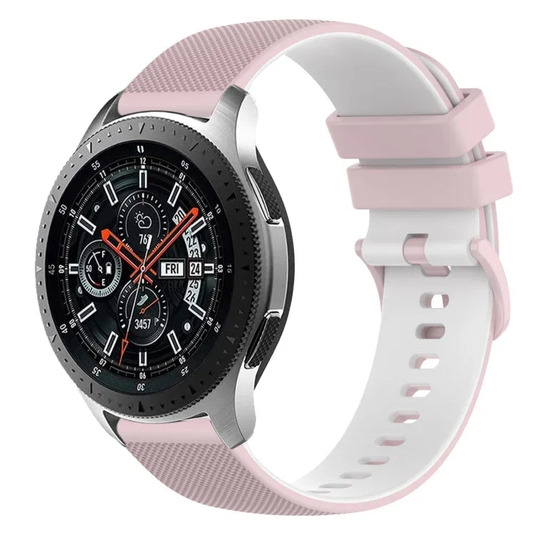 22 mm kariertes, zweifarbiges Silikon-Uhrenarmband, für Samsung Galaxy Watch3 45 mm, Samsung Galaxy Watch 46 mm, Samsung Gear S3 Classic, Samsung Gear S3 Frontier