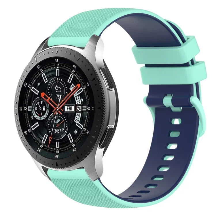 22 mm kariertes, zweifarbiges Silikon-Uhrenarmband, für Samsung Galaxy Watch3 45 mm, Samsung Galaxy Watch 46 mm, Samsung Gear S3 Classic, Samsung Gear S3 Frontier