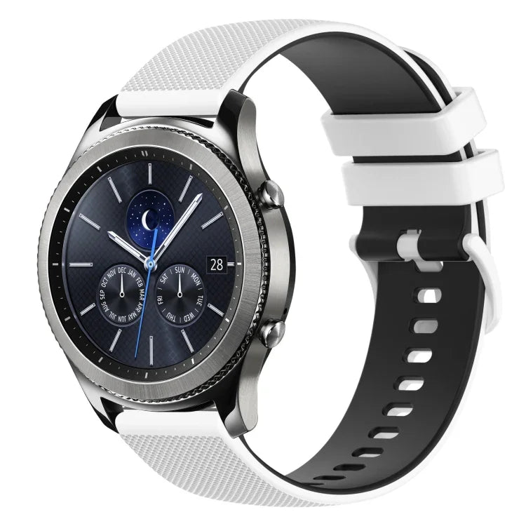 22 mm kariertes, zweifarbiges Silikon-Uhrenarmband, für Samsung Galaxy Watch3 45 mm, Samsung Galaxy Watch 46 mm, Samsung Gear S3 Classic, Samsung Gear S3 Frontier