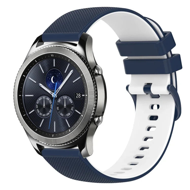 22 mm kariertes, zweifarbiges Silikon-Uhrenarmband, für Samsung Galaxy Watch3 45 mm, Samsung Galaxy Watch 46 mm, Samsung Gear S3 Classic, Samsung Gear S3 Frontier
