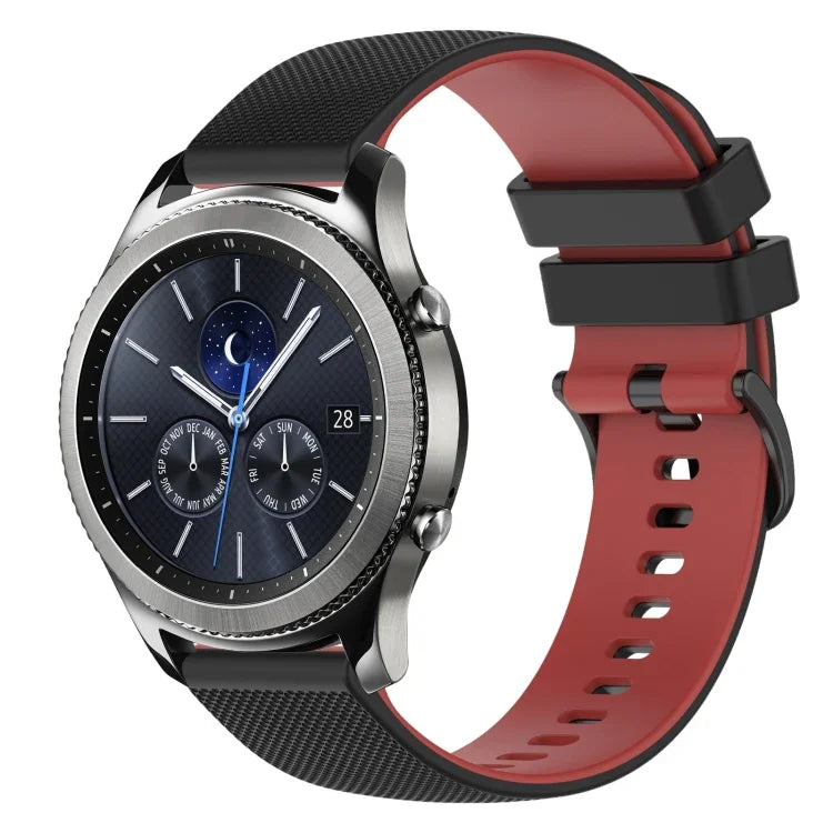 22 mm kariertes, zweifarbiges Silikon-Uhrenarmband, für Samsung Galaxy Watch3 45 mm, Samsung Galaxy Watch 46 mm, Samsung Gear S3 Classic, Samsung Gear S3 Frontier