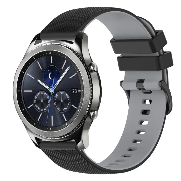 22 mm kariertes, zweifarbiges Silikon-Uhrenarmband, für Samsung Galaxy Watch3 45 mm, Samsung Galaxy Watch 46 mm, Samsung Gear S3 Classic, Samsung Gear S3 Frontier