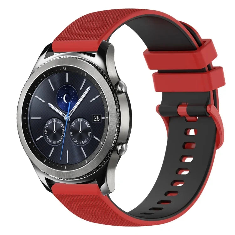 22 mm kariertes, zweifarbiges Silikon-Uhrenarmband, für Samsung Galaxy Watch3 45 mm, Samsung Galaxy Watch 46 mm, Samsung Gear S3 Classic, Samsung Gear S3 Frontier