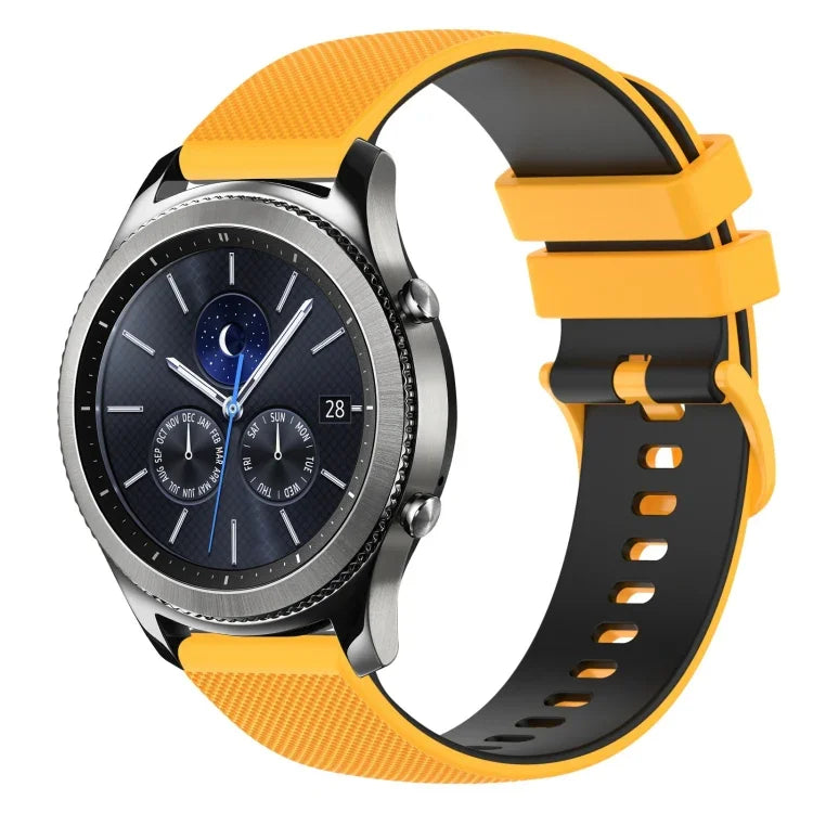 22 mm kariertes, zweifarbiges Silikon-Uhrenarmband, für Samsung Galaxy Watch3 45 mm, Samsung Galaxy Watch 46 mm, Samsung Gear S3 Classic, Samsung Gear S3 Frontier