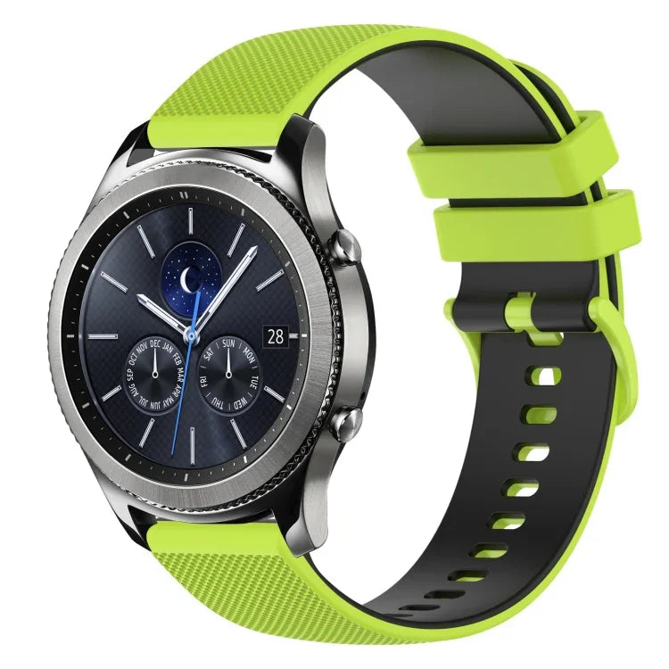 22 mm kariertes, zweifarbiges Silikon-Uhrenarmband, für Samsung Galaxy Watch3 45 mm, Samsung Galaxy Watch 46 mm, Samsung Gear S3 Classic, Samsung Gear S3 Frontier