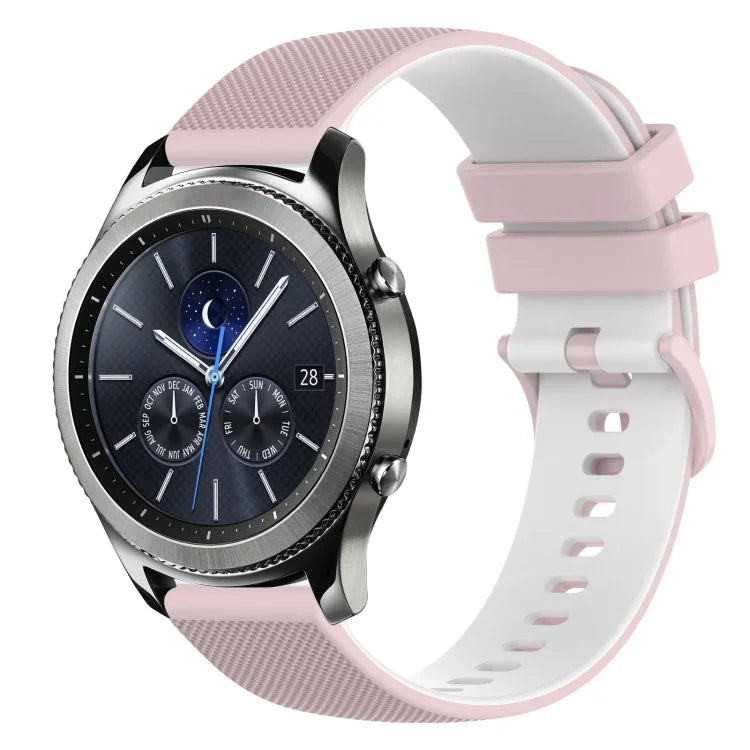 22 mm kariertes, zweifarbiges Silikon-Uhrenarmband, für Samsung Galaxy Watch3 45 mm, Samsung Galaxy Watch 46 mm, Samsung Gear S3 Classic, Samsung Gear S3 Frontier