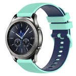 22 mm kariertes, zweifarbiges Silikon-Uhrenarmband, für Samsung Galaxy Watch3 45 mm, Samsung Galaxy Watch 46 mm, Samsung Gear S3 Classic, Samsung Gear S3 Frontier