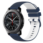 22 mm kariertes, zweifarbiges Silikon-Uhrenarmband, für Samsung Galaxy Watch3 45 mm, Samsung Galaxy Watch 46 mm, Samsung Gear S3 Classic, Samsung Gear S3 Frontier