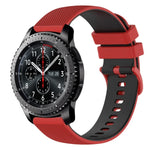 22 mm kariertes, zweifarbiges Silikon-Uhrenarmband, für Samsung Galaxy Watch3 45 mm, Samsung Galaxy Watch 46 mm, Samsung Gear S3 Classic, Samsung Gear S3 Frontier