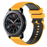 22 mm kariertes, zweifarbiges Silikon-Uhrenarmband, für Samsung Galaxy Watch3 45 mm, Samsung Galaxy Watch 46 mm, Samsung Gear S3 Classic, Samsung Gear S3 Frontier