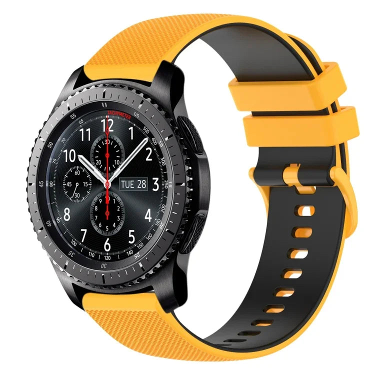 22 mm kariertes, zweifarbiges Silikon-Uhrenarmband, für Samsung Galaxy Watch3 45 mm, Samsung Galaxy Watch 46 mm, Samsung Gear S3 Classic, Samsung Gear S3 Frontier