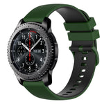 22 mm kariertes, zweifarbiges Silikon-Uhrenarmband, für Samsung Galaxy Watch3 45 mm, Samsung Galaxy Watch 46 mm, Samsung Gear S3 Classic, Samsung Gear S3 Frontier