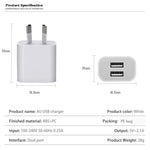 Mini Dual Port USB Ladegerät mit USB zu 8-Pin Datenkabel, AU Stecker, AU Stecker + 8-Pin Kabel