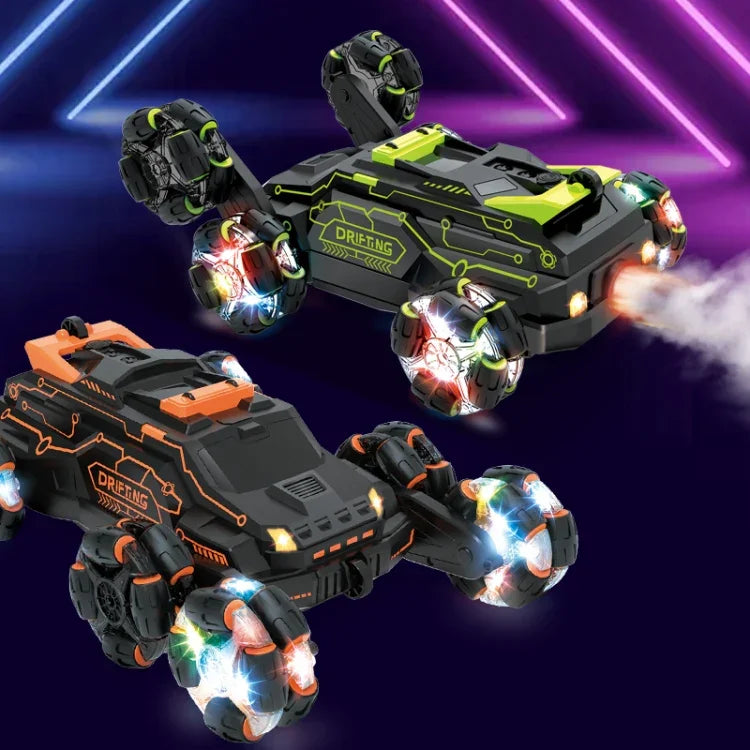 MoFun JC03 2.4G ferngesteuertes sechsrädriges Stuntauto mit 360-Grad-Schwenkarm ohne toten Winkel, Drift- und Sprühfunktion, MoFun JC03 (Grün)