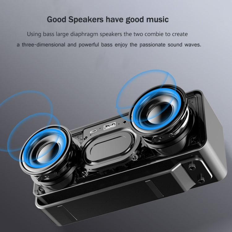 AEC K5 Spiegelwecker Bluetooth-Lautsprecher mit LED-Licht, unterstützt TF / FM