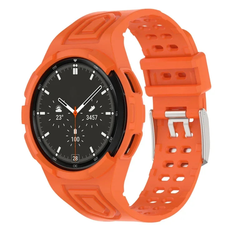 Armor Integrated TPU Double-Pin Buckle Smart Watch Band, For Samsung Galaxy Watch4 40mm, For Samsung Galaxy Watch4 Classic 46mm