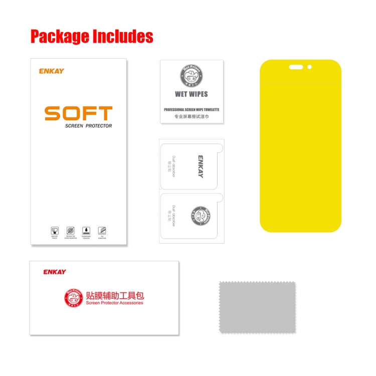 ENKAY Vollflächige Klebe-Explosiongeschützte Hydrogel-Folie Für iPhone 14 Pro Max, Für iPhone 14 Pro Max (1 Stück), Für iPhone 14 Pro Max (2 Stück), Für iPhone 14 Pro Max (5 Stück), Für iPhone 14 Pro Max (10 Stück)