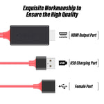 1080P HDMI Kabel Adapter USB zu HDTV Kabel, Dongle USB Stecker + USB Buchse zu HDMI Stecker 1080P HDTV Spiegelungskabel für Telefon/Tablet und mehr Streaming Sharing