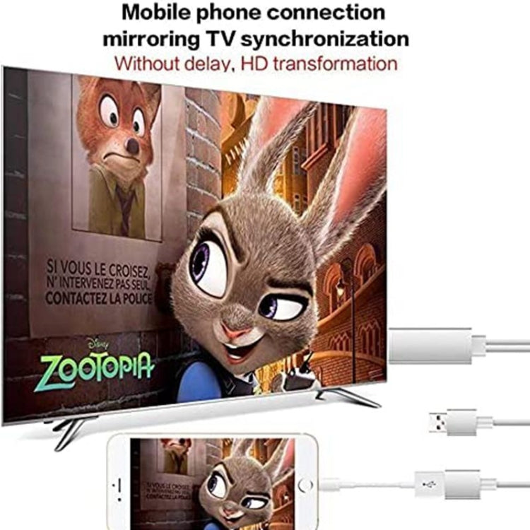 1080P HDMI Kabel Adapter USB zu HDTV Kabel, Dongle USB Stecker + USB Buchse zu HDMI Stecker 1080P HDTV Spiegelungskabel für Telefon/Tablet und mehr Streaming Sharing