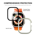 ENKAY 2-in-1 PC-Hülle + vollflächige 9H-Schutzglasfolie für Apple Watch Ultra 3 / 2 / 1 (49 mm)