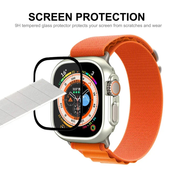 ENKAY 2-in-1 PC-Hülle + vollflächige 9H-Schutzglasfolie für Apple Watch Ultra 3 / 2 / 1 (49 mm)