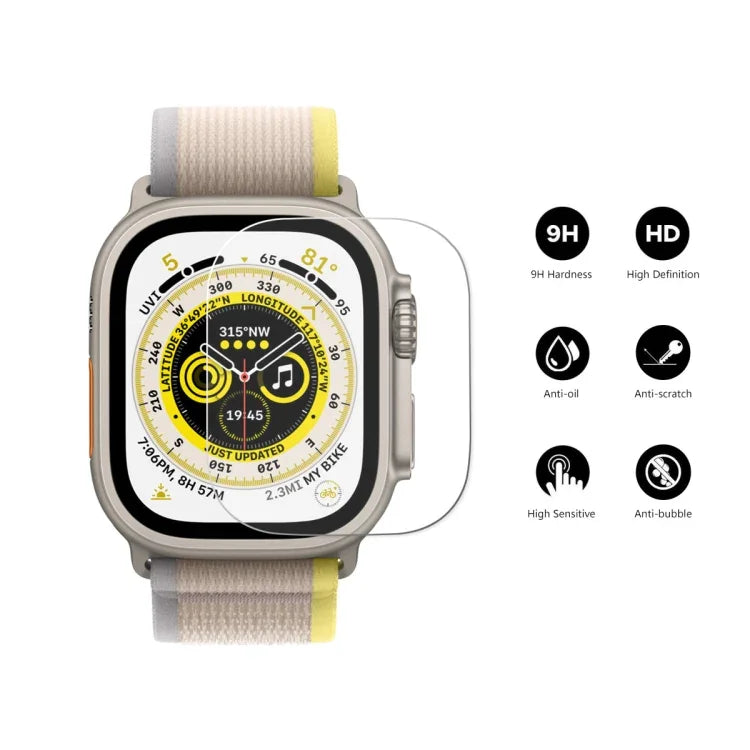 Für Apple Watch Ultra 1 / 2 / 3 49 mm ENKAY 0,2 mm 9H Schutzglas-Schutzfolie, 1 Stück, 2 Stück, 5 Stück, 10 Stück