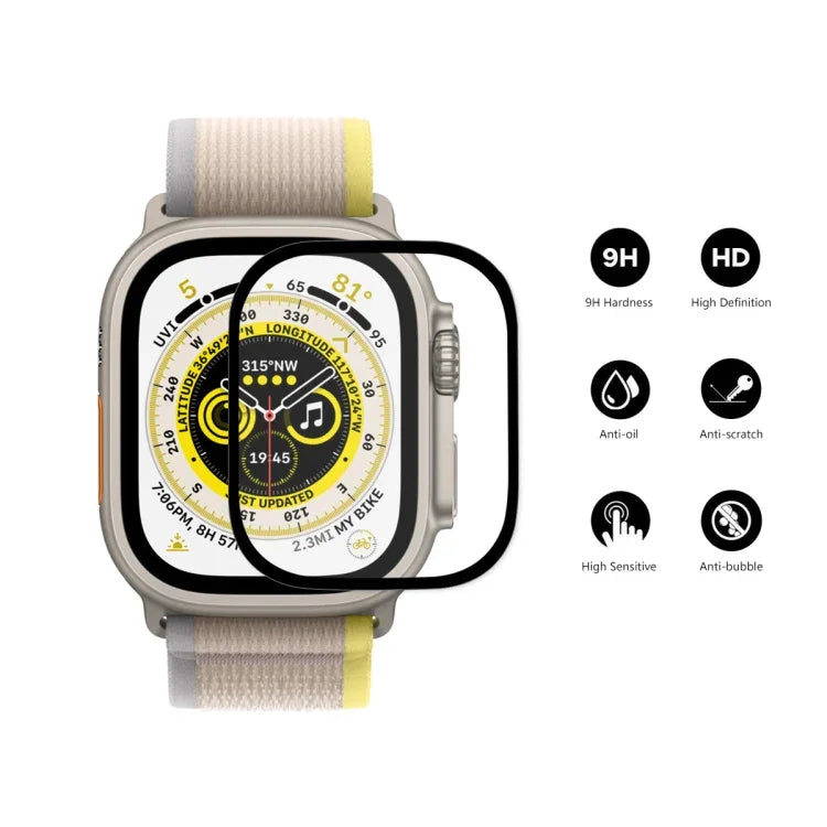 Für Apple Watch Ultra 1 / 2 / 3 49 mm ENKAY 9H Vollflächige Schutzfolie aus gehärtetem Glas, 1 Stück, 2 Stück, 5 Stück, 10 Stück