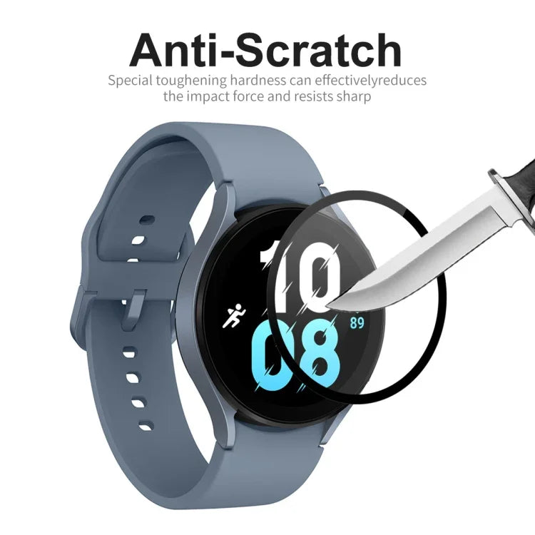 ENKAY 9H Schutzfolie aus gehärtetem Glas für Samsung Galaxy Watch5 44 mm (Vollabdeckung), erhältlich in den Größen 1 Stück, 2 Stück, 5 Stück und 10 Stück.