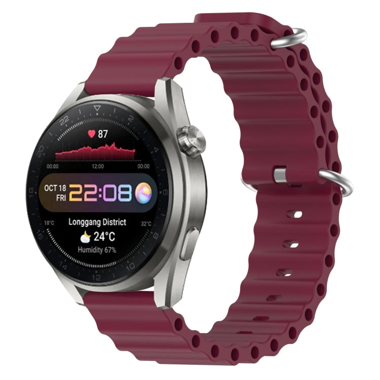 22mm Ocean Style Silicone Solid Color Watch Band, For Huawei Watch 3 Pro New