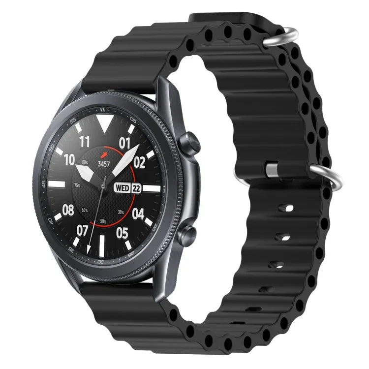 22 mm breites Silikonarmband im Ocean-Style, einfarbig, für Samsung Galaxy Watch3 (45 mm), Samsung Galaxy Watch (46 mm), Samsung Gear S3 Classic und Samsung Gear S3 Frontier