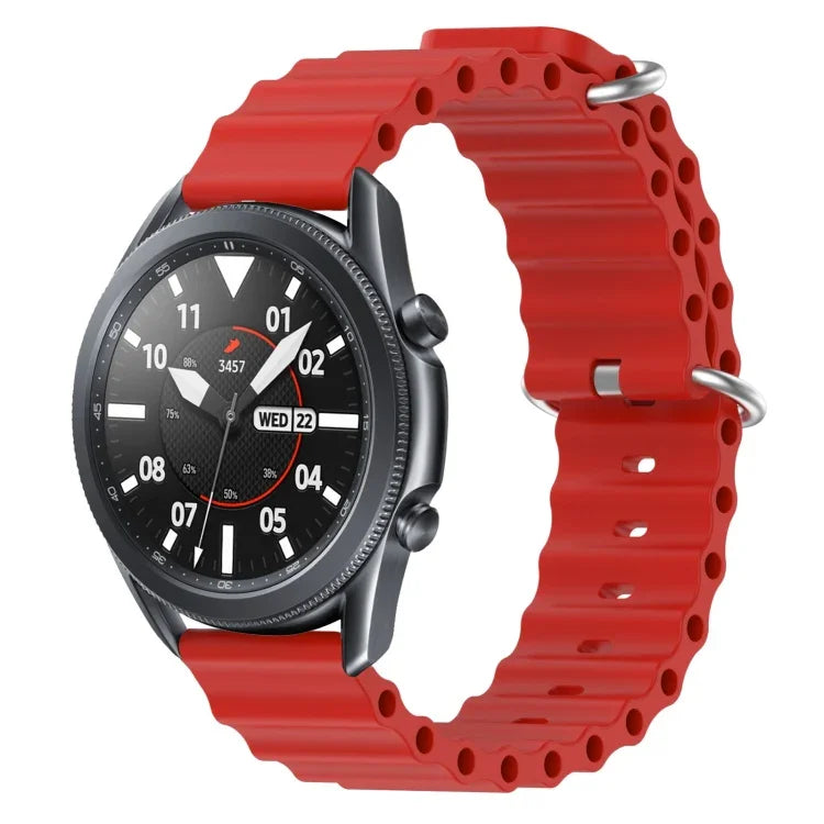 22 mm breites Silikonarmband im Ocean-Style, einfarbig, für Samsung Galaxy Watch3 (45 mm), Samsung Galaxy Watch (46 mm), Samsung Gear S3 Classic und Samsung Gear S3 Frontier