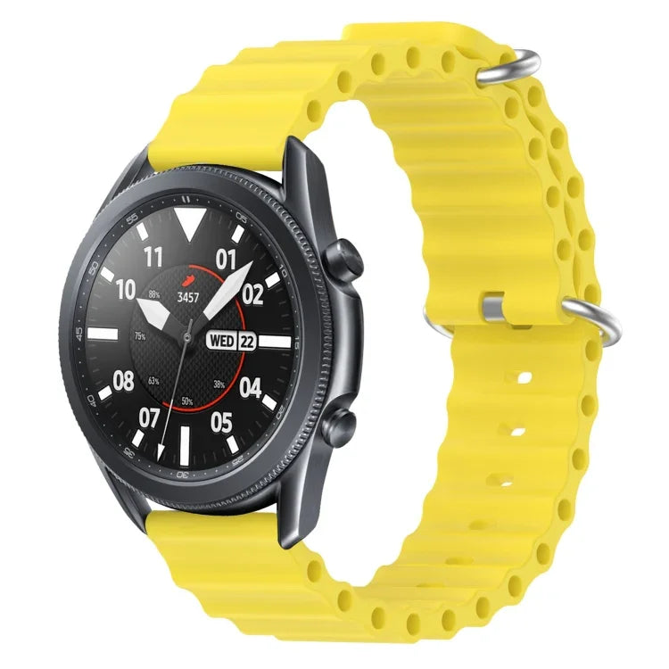 22 mm breites Silikonarmband im Ocean-Style, einfarbig, für Samsung Galaxy Watch3 (45 mm), Samsung Galaxy Watch (46 mm), Samsung Gear S3 Classic und Samsung Gear S3 Frontier