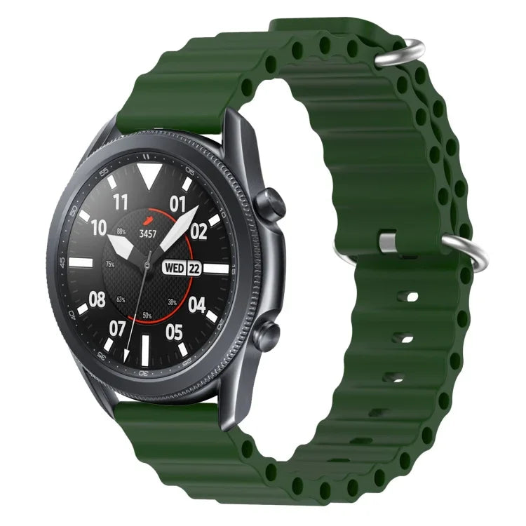 22 mm breites Silikonarmband im Ocean-Style, einfarbig, für Samsung Galaxy Watch3 (45 mm), Samsung Galaxy Watch (46 mm), Samsung Gear S3 Classic und Samsung Gear S3 Frontier
