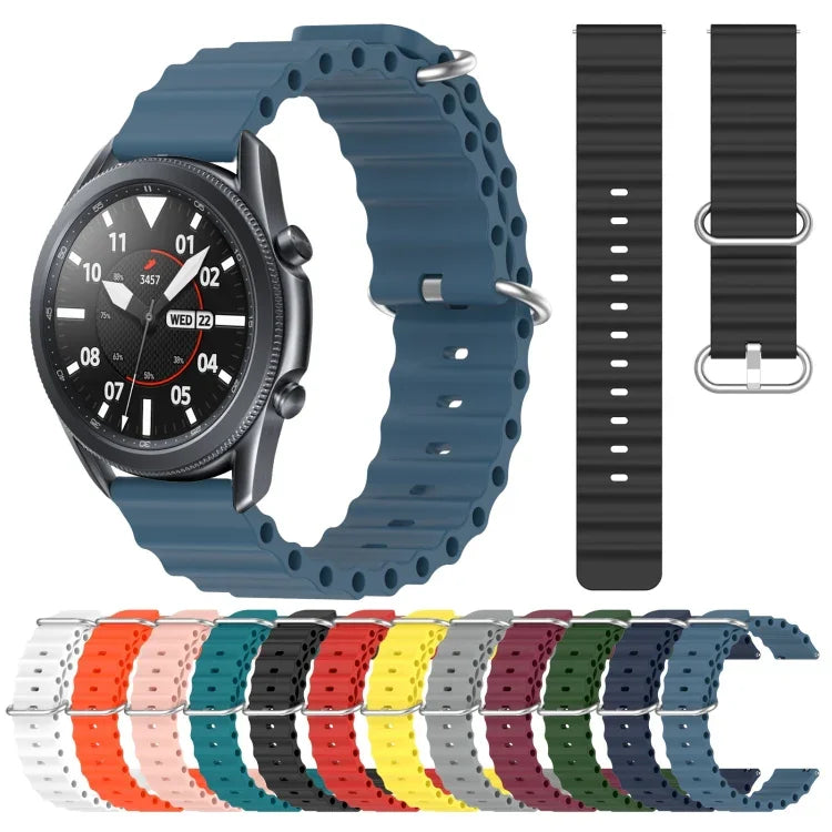 22 mm breites Silikonarmband im Ocean-Style, einfarbig, für Samsung Galaxy Watch3 (45 mm), Samsung Galaxy Watch (46 mm), Samsung Gear S3 Classic und Samsung Gear S3 Frontier