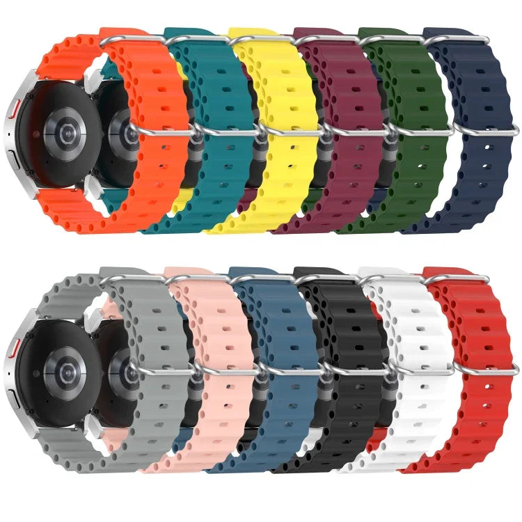 22 mm breites Silikonarmband im Ocean-Style, einfarbig, für Samsung Galaxy Watch3 (45 mm), Samsung Galaxy Watch (46 mm), Samsung Gear S3 Classic und Samsung Gear S3 Frontier