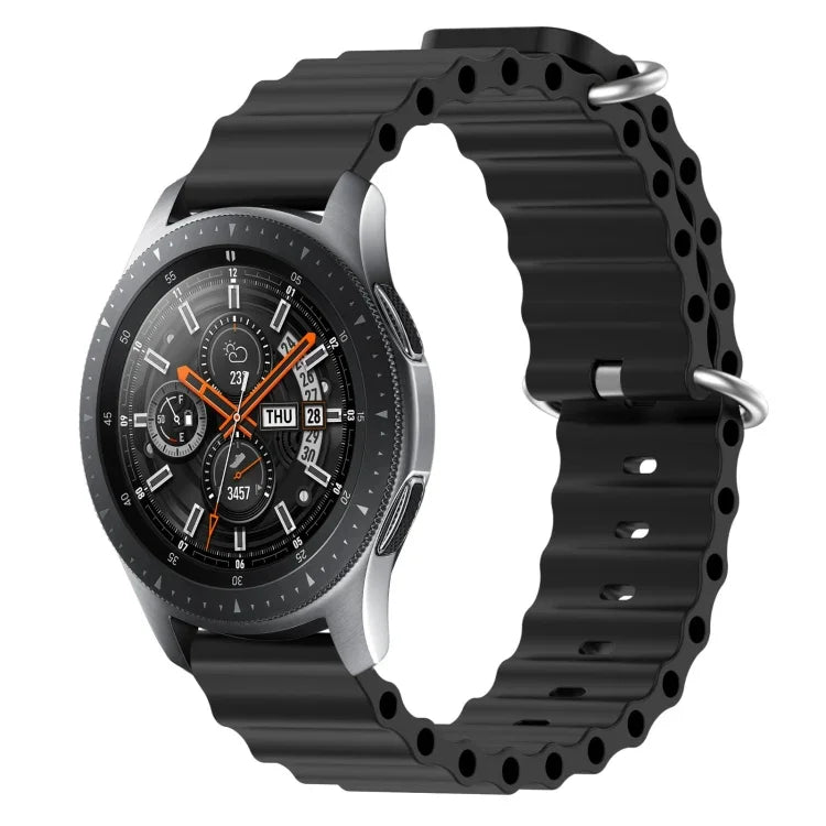 22 mm breites Silikonarmband im Ocean-Style, einfarbig, für Samsung Galaxy Watch3 (45 mm), Samsung Galaxy Watch (46 mm), Samsung Gear S3 Classic und Samsung Gear S3 Frontier