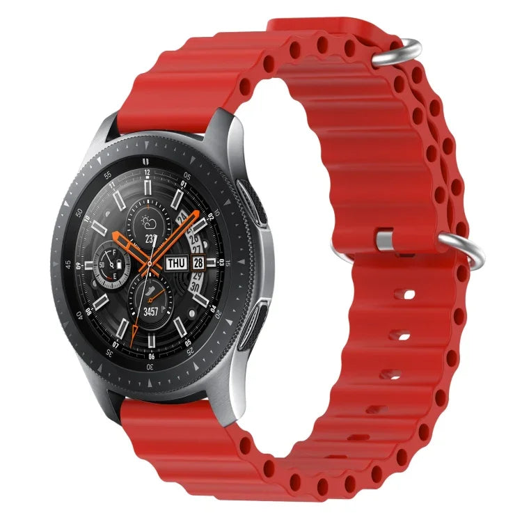 22 mm breites Silikonarmband im Ocean-Style, einfarbig, für Samsung Galaxy Watch3 (45 mm), Samsung Galaxy Watch (46 mm), Samsung Gear S3 Classic und Samsung Gear S3 Frontier