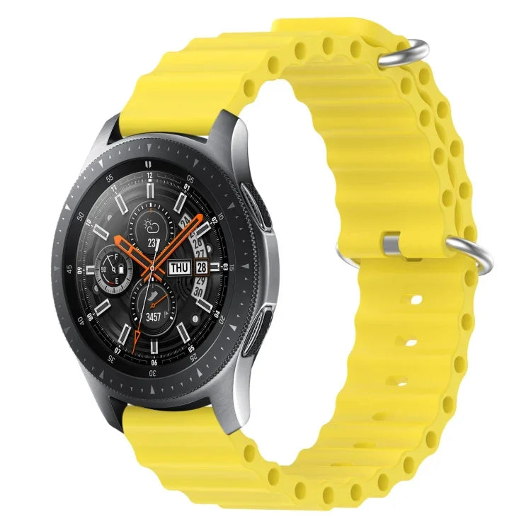22 mm breites Silikonarmband im Ocean-Style, einfarbig, für Samsung Galaxy Watch3 (45 mm), Samsung Galaxy Watch (46 mm), Samsung Gear S3 Classic und Samsung Gear S3 Frontier
