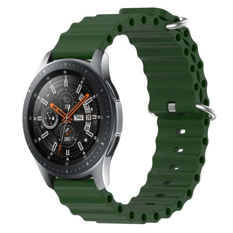 22 mm breites Silikonarmband im Ocean-Style, einfarbig, für Samsung Galaxy Watch3 (45 mm), Samsung Galaxy Watch (46 mm), Samsung Gear S3 Classic und Samsung Gear S3 Frontier