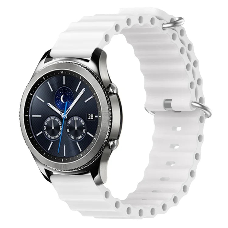 22 mm breites Silikonarmband im Ocean-Style, einfarbig, für Samsung Galaxy Watch3 (45 mm), Samsung Galaxy Watch (46 mm), Samsung Gear S3 Classic und Samsung Gear S3 Frontier
