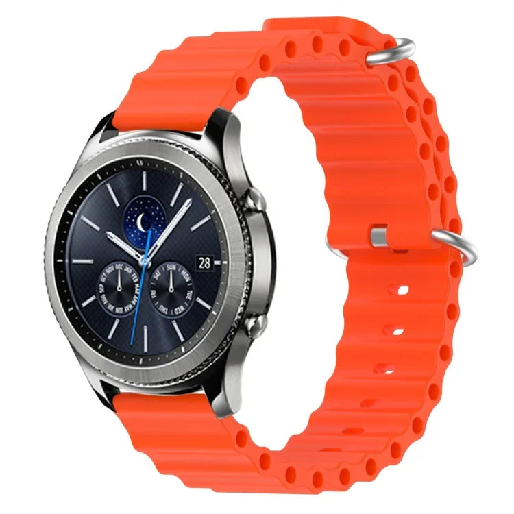 22 mm breites Silikonarmband im Ocean-Style, einfarbig, für Samsung Galaxy Watch3 (45 mm), Samsung Galaxy Watch (46 mm), Samsung Gear S3 Classic und Samsung Gear S3 Frontier